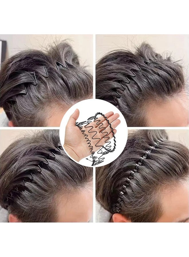 WantGor Metal Headbands For Women Men Fashion Unisex Black Hairband Sports Headwear Hair Hoop Hair Accessories For Home Outdoor (6 Pack) - Image 2