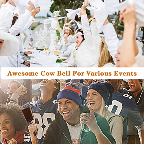 Musfunny Steel Cow Bell with Handle Cowbells, Cheering Hand Bells Loud Noise Makers for Sporting Events,Football Games,School Bell,Farm Hand Chimes Percussion Musical Instruments (8 inch Bronze) - Image 5