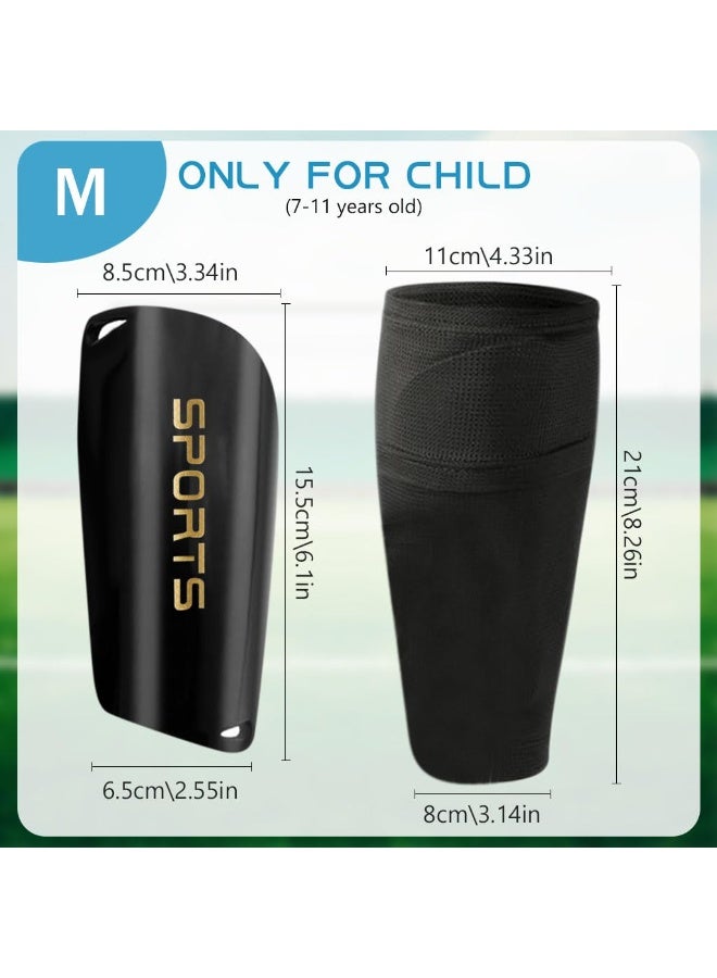 Chabeia Football Sport Shin Guards Two-Piece Set - EVA Cushioning Shin Guards and Sleeves for Teens & Kids - Soccer, Rugby, Hockey（Black, Size M） - Image 2