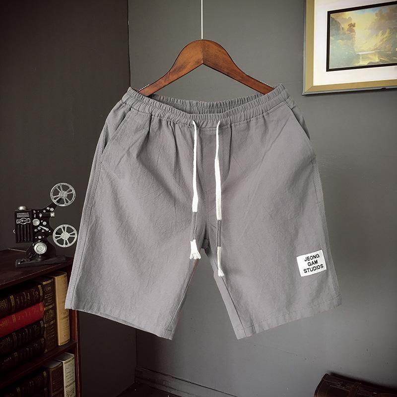Chinese Style Mens Casual Cotton Linen Capris K62 gray this small 