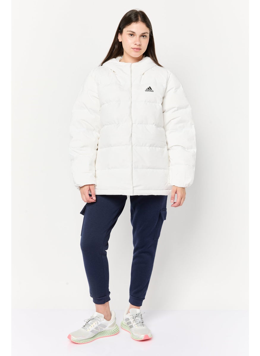 Adidas Women Sportswear Fit Long Sleeve Outdoor Jacket, White  - Image 2