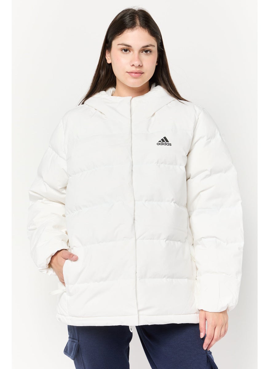 Adidas Women Sportswear Fit Long Sleeve Outdoor Jacket, White  - Image 1