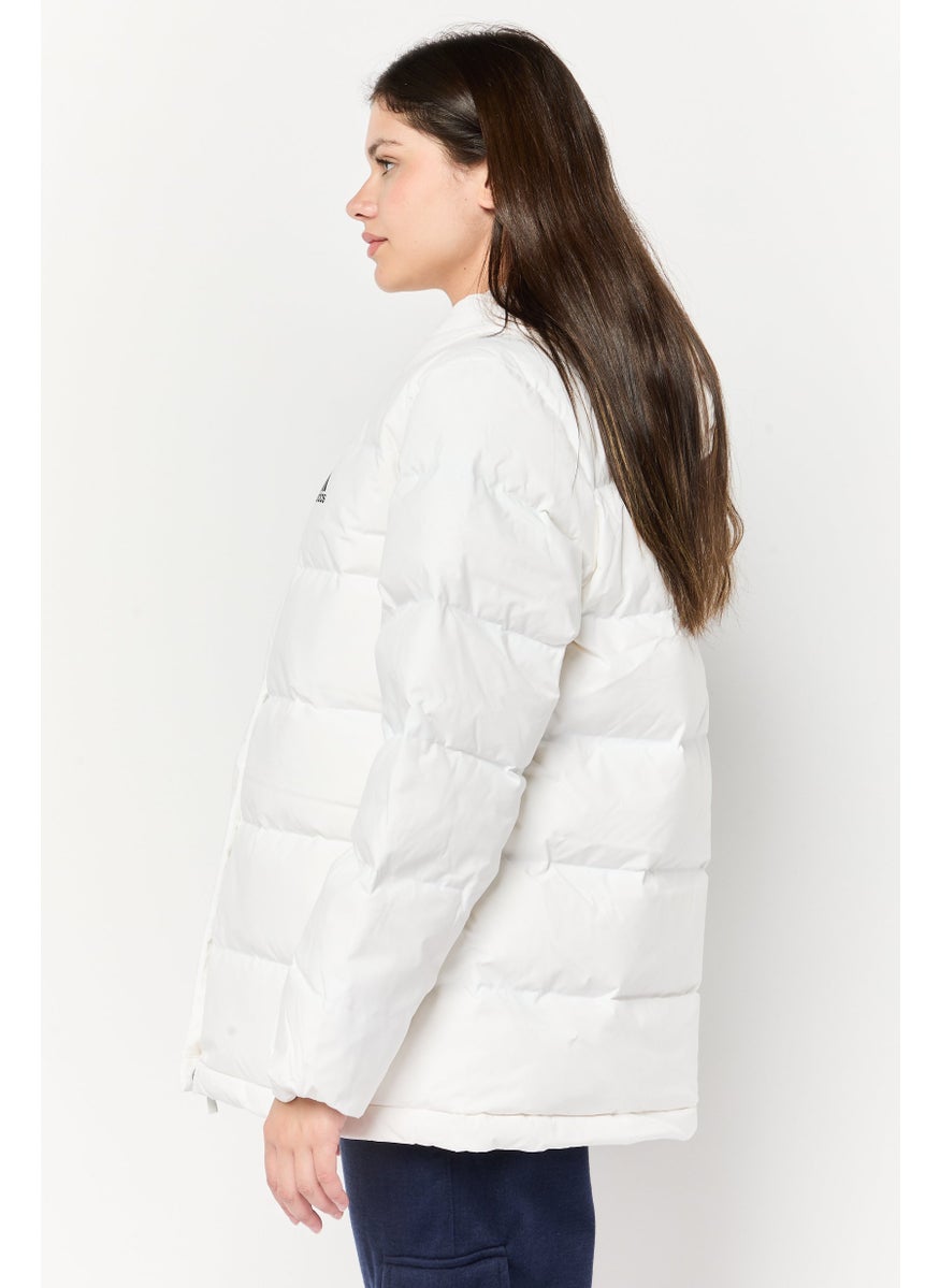 Adidas Women Sportswear Fit Long Sleeve Outdoor Jacket, White  - Image 3