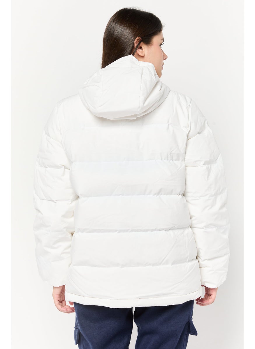 Adidas Women Sportswear Fit Long Sleeve Outdoor Jacket, White  - Image 4
