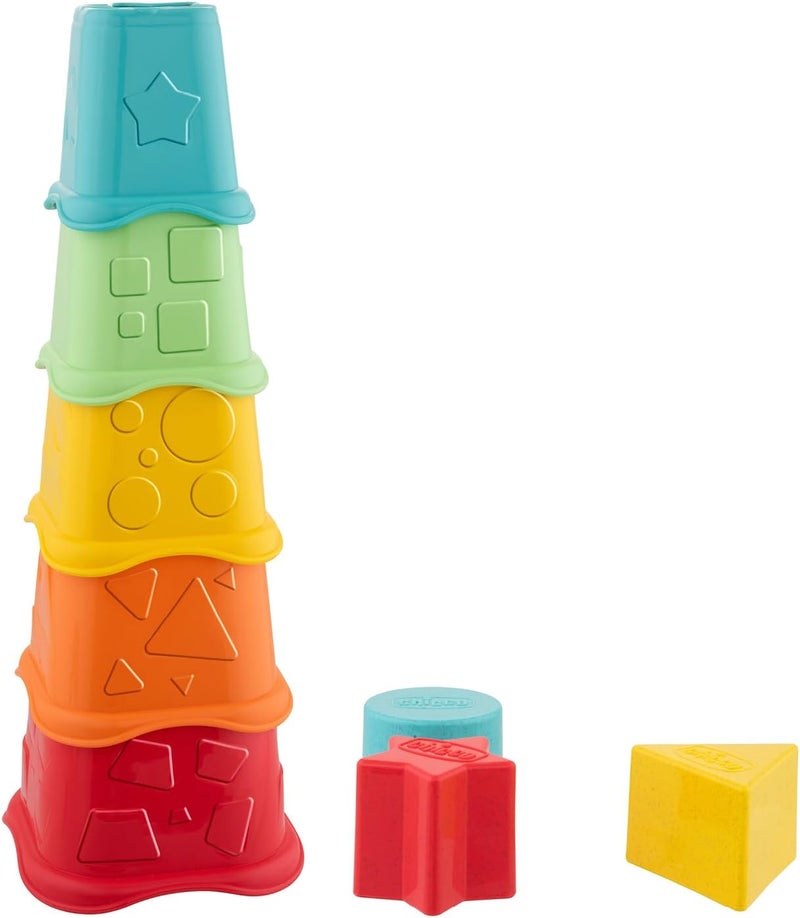 Chicco Eco+ 2In1 Stacking Cups Sorter & Stacking Toy for Ages 6M-36M - Image 1