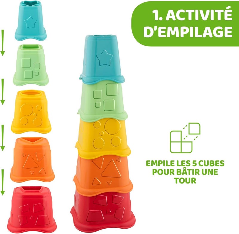 Chicco Eco+ 2In1 Stacking Cups Sorter & Stacking Toy for Ages 6M-36M - Image 3