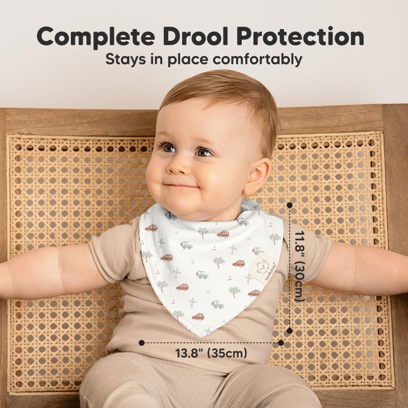 KeaBabies 8-Pack Organic Baby Bandana Bibs for Boys, Girls - Super Absorbent Triangle Baby Bibs for Drooling and Teething Infant, 100% Cotton Extra Soft for Newborn, Infant 0-36 Months (Wilderness) - Image 5