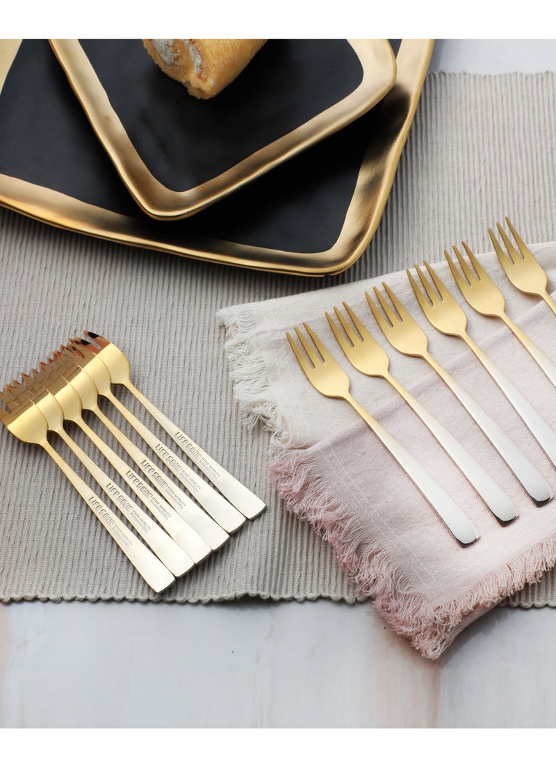 Life Smile - 38-Piece Spoon Set Stainless Steel Spoon and Fork Set Cutlery Set with Stand Dishwasher Safe and Easy Clean Tableware Set with Spoon/Knife/Fork Set Service for 6 - Image 1