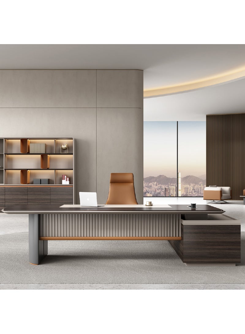 HUIMEI Huimei LX-280 Executive Office Table Brown Color  - Image 1