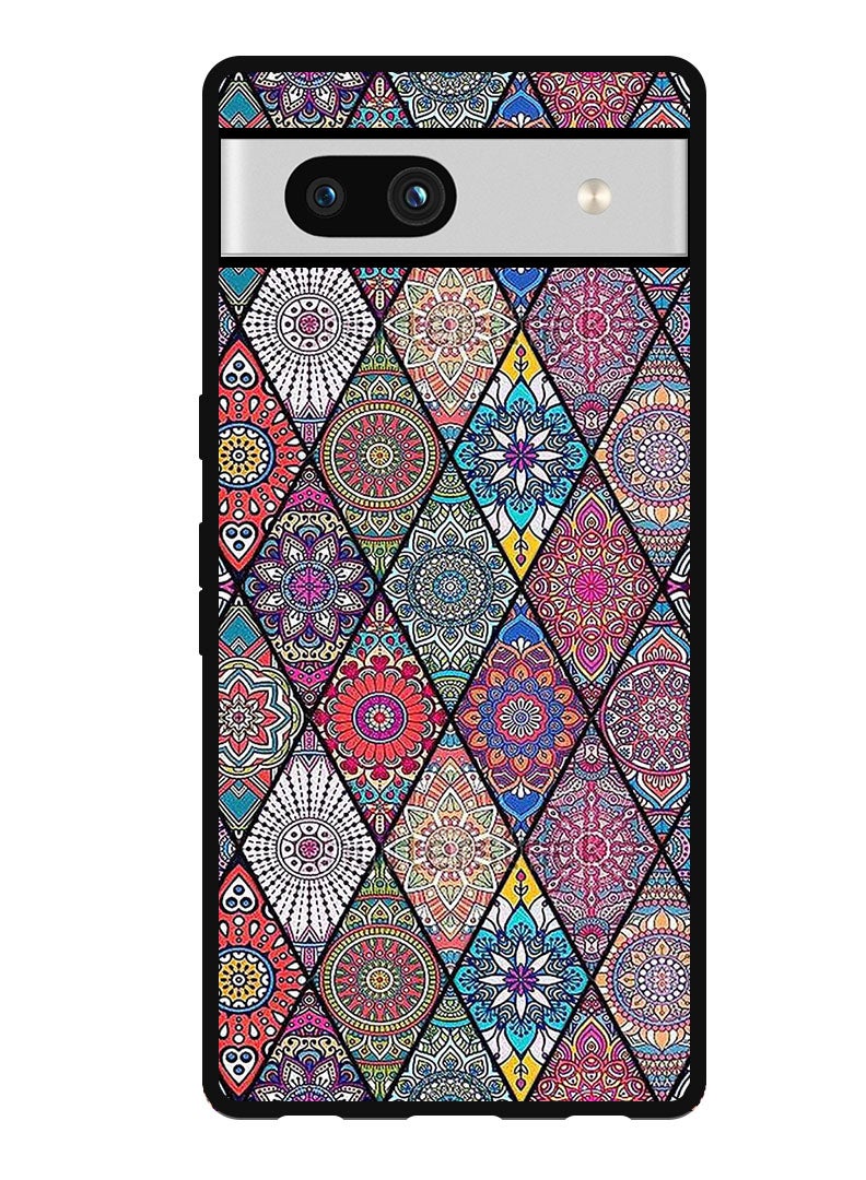 Theodor Protective Case Anti Scratch Shock Proof Bumper Cover For Google Pixel 7a Mandala art - Image 1