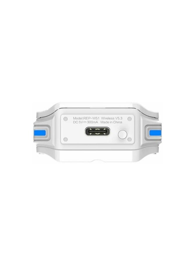 ريتشي سماعات RECCI رياضية مقاومة للماء  إطار خارجي من سبائك الزنك والألومنيوم RECCI/REP W51 بالون الابيض اصدار حديث - Image 3