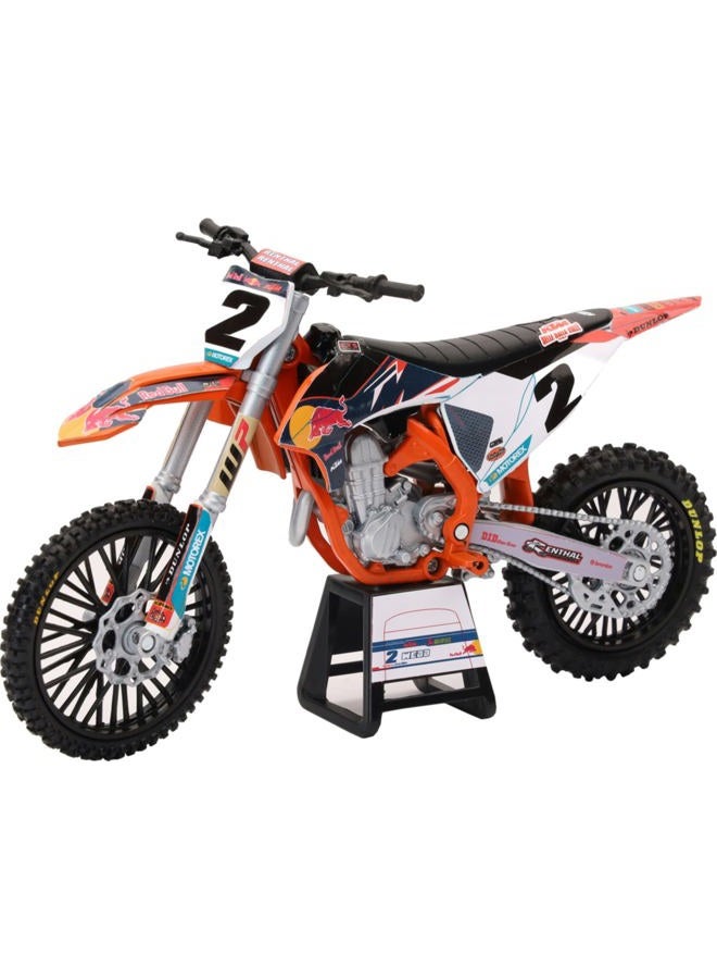 New-Ray Motorcycle Toy 1:12 Scale Dirt Bike Replica, Cooper Webb #2, Red Bull, Adult