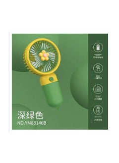 Generic Mini Handheld Fan Flower USB Rechargeable Portable Pocket Fan With Mobile Phone Holder  - Image 1