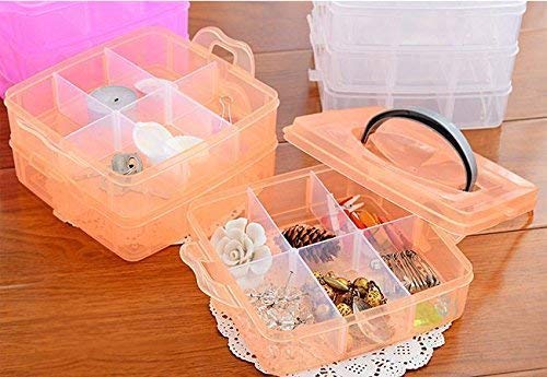 Kian Grid Stackable Adjustable Compartment Slot Bead Jewellery ToolCosmeticLipstickThread SpoolsBobbinsNail polishhairpin Beauty Supplies Storage Organiser Multi Colour 18 grid - Image 5