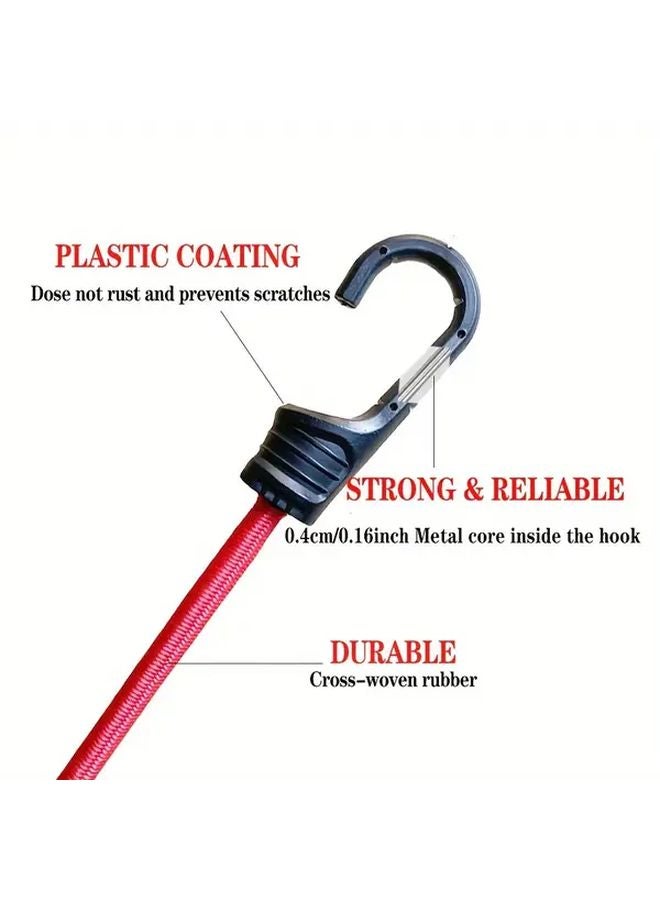 4 Pack Heavy Duty Bungee Cords 39 Inch Elastic Straps Metal Hooks Under 122 Pound Tensile Strength - Image 3
