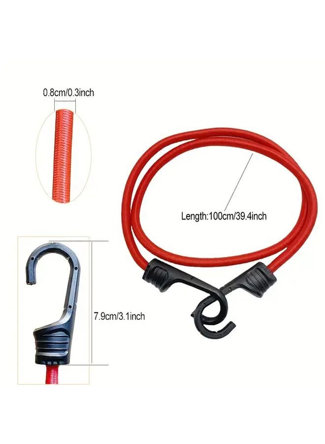 4 Pack Heavy Duty Bungee Cords 39 Inch Elastic Straps Metal Hooks Under 122 Pound Tensile Strength - Image 4