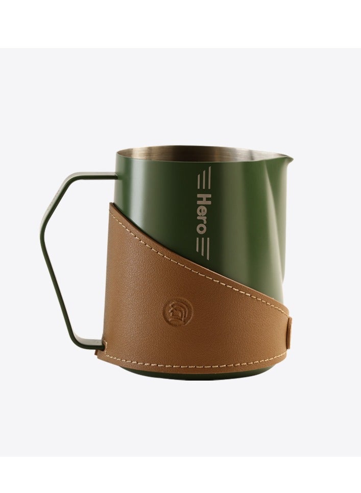 Hero zeroHero Advanced 450ml Milk Pitcher – 304 Stainless Steel , Available in Bright , White , Teflon , Dark Green , Aged Silver. - Image 1