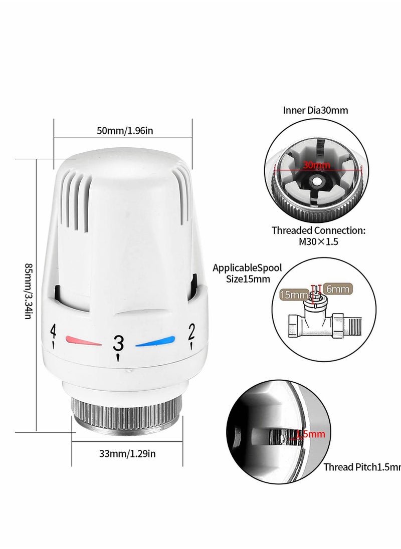 Excefore - Thermostatic Radiator Valve, 2 Pcs TRV M30x1.5 Smart Head, Valve Heating System Temperature Control Heads for Home Office - Image 1