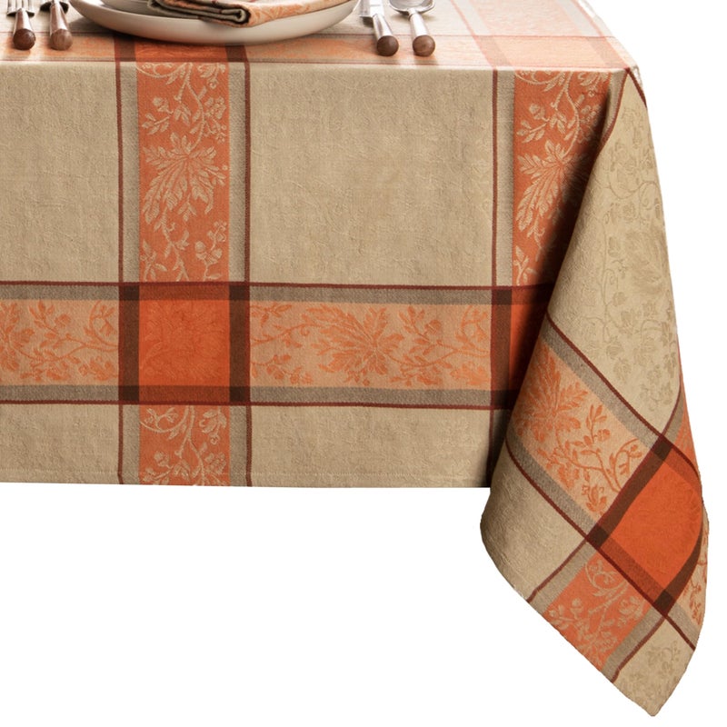 Elrene Home Fashions Autumnal Harvest Jacquard Woven Fall Foilage Thanksgiving Cotton Tablecloth 60x102 Rectangle - Image 2
