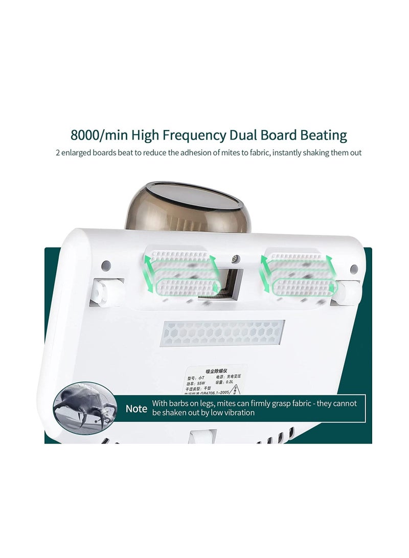 Carpet Cleaner Mini Handheld UV Vacuum Cleaner Portable Wireless Bed Mattress Dust Mite Cleaner Household Dust Mite Removal Instrument for Mattress Pillow Sofa Mattress Carpet - Image 3