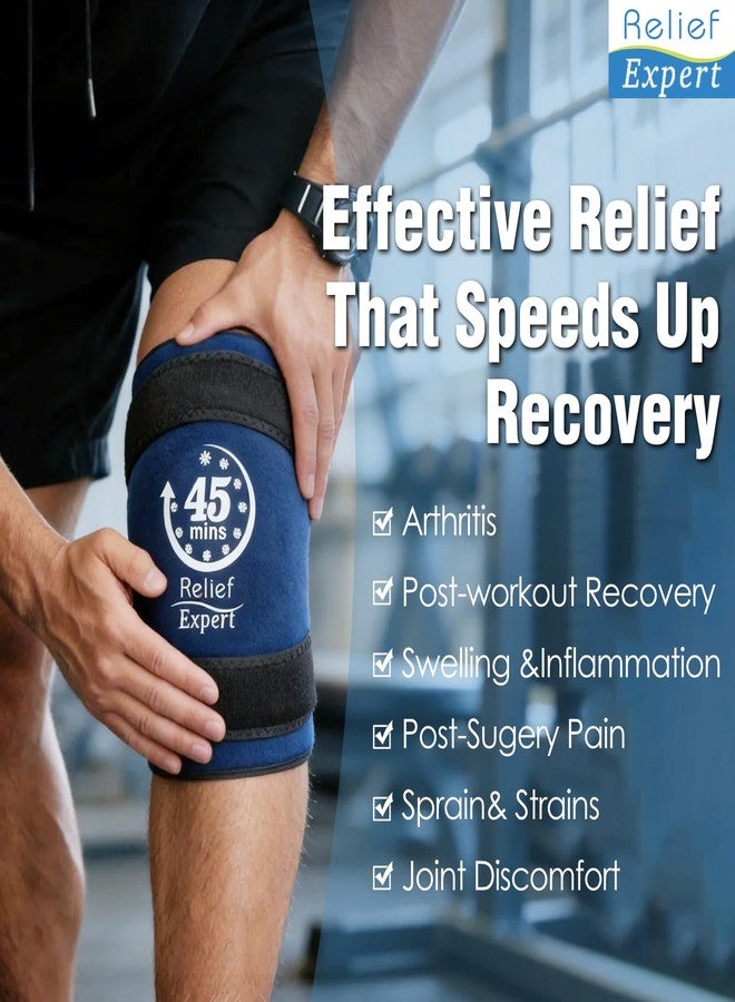 Relief Expert 45-Minute Knee Ice Pack Wrap with Advanced Ice Grid Gel, Long-Lasting Ice Pack for Knees, Calves, Elbows, Flexible & Reusable Gel Ice Pack with Cold Compress for Workout Recovery- Fits Most Sizes - Image 3