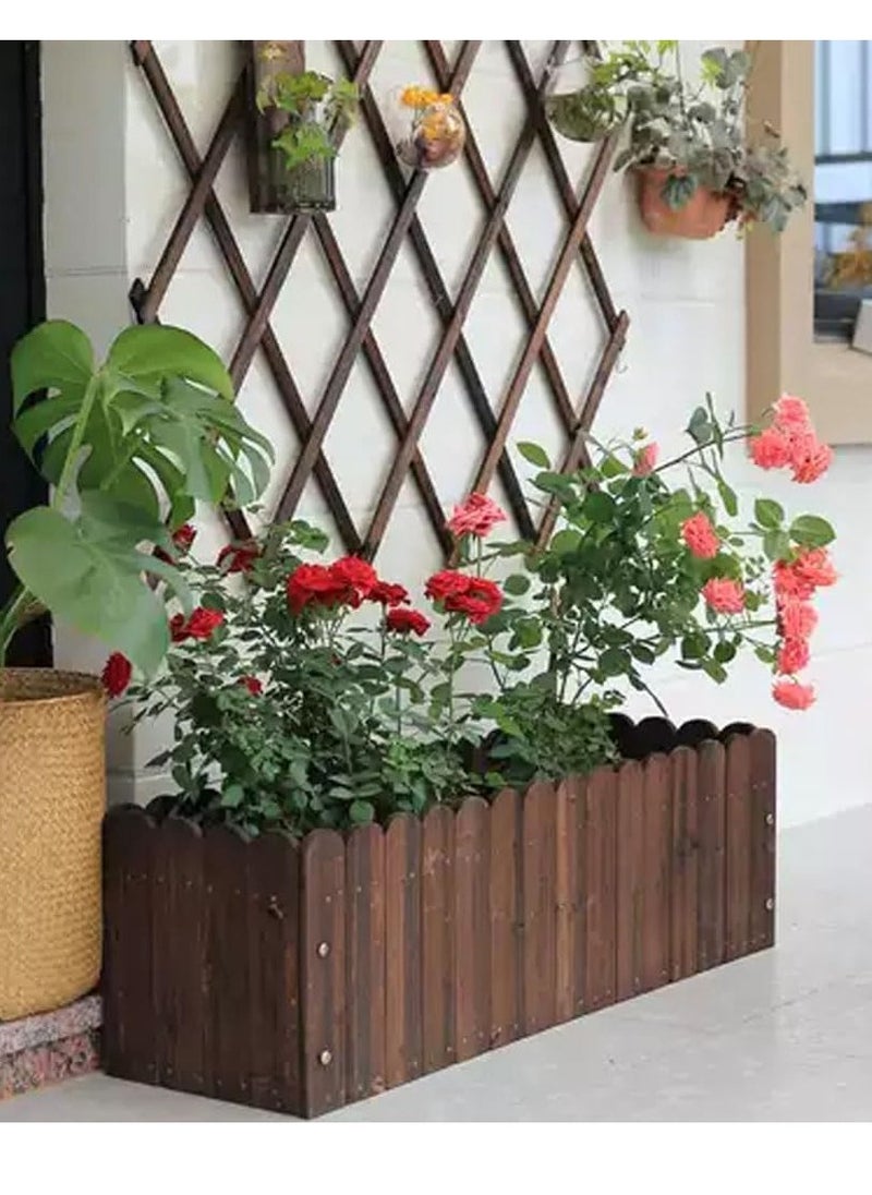 HOME TASTE TOMSUN Wooden Flower Pot Indoor and Outdoor Garden Decor Rustic Wood Planters for Home Gardening  - Image 1