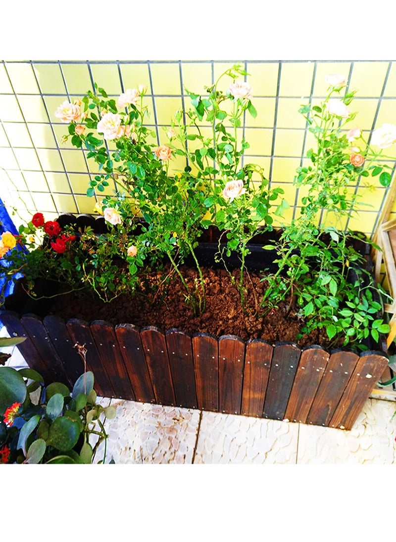 HOME TASTE TOMSUN Wooden Flower Pot Indoor and Outdoor Garden Decor Rustic Wood Planters for Home Gardening  - Image 4