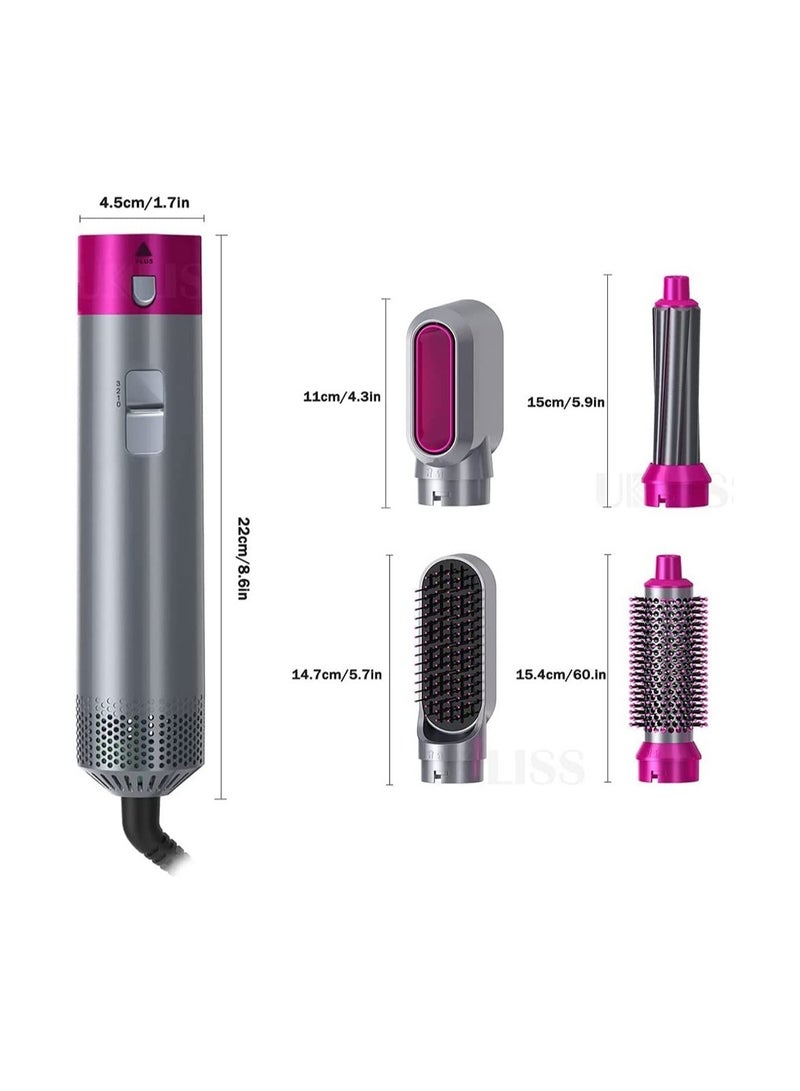 ELTRAZONE 5 In 1 Hair Curler Rotating Hair Dryer Hair Straightener Comb Curling Brush 5 interchangeable barrels, 3 adjustable modes, 30S heating, smoothing iron styling tools - Image 2