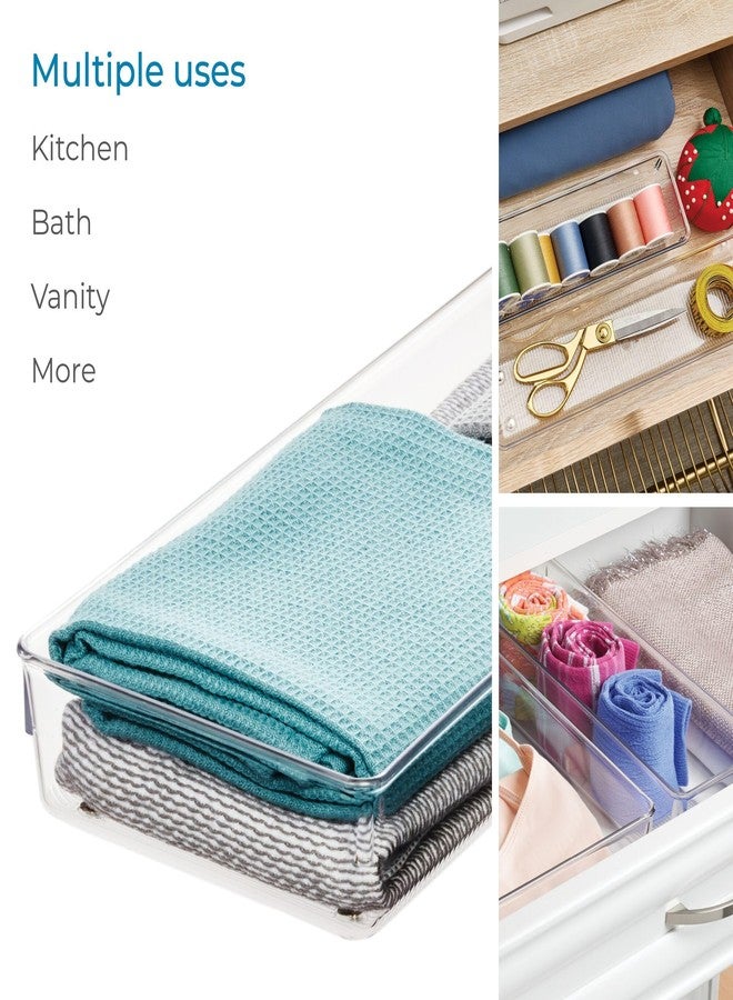 InterDesign iDesign Recycled Plastic 4-Piece Kitchen Drawer Organizer Set - Linus Collection - Clear - Image 2