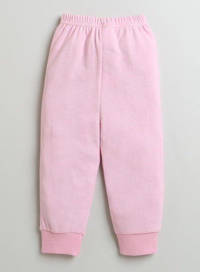 BUMZEE سويت شيرت وبنطلون جوجر للبنات بأكمام كاملة باللون الوردي الفاتح - العمر 3-6 أشهر (Peb10007B-lpk) - Image 5