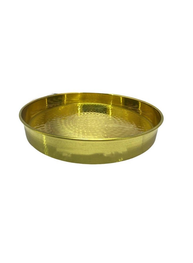 BONA FIDE - Unit of signature metal exports Bona Fide Pure Brass thali,Pooja Plate11 inch bhojan Plate for Dinner,bhojan thali 11 inch Diameter Dinner Plate for Serving,Brass Plate Heavy Weight - Image 4