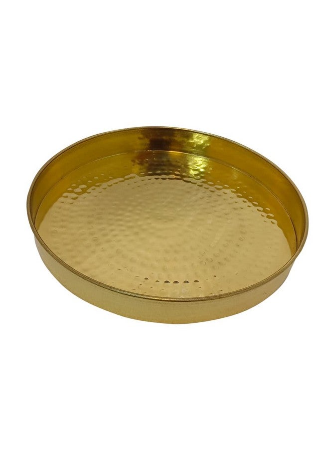 BONA FIDE - Unit of signature metal exports Bona Fide Pure Brass thali,Pooja Plate11 inch bhojan Plate for Dinner,bhojan thali 11 inch Diameter Dinner Plate for Serving,Brass Plate Heavy Weight - Image 1