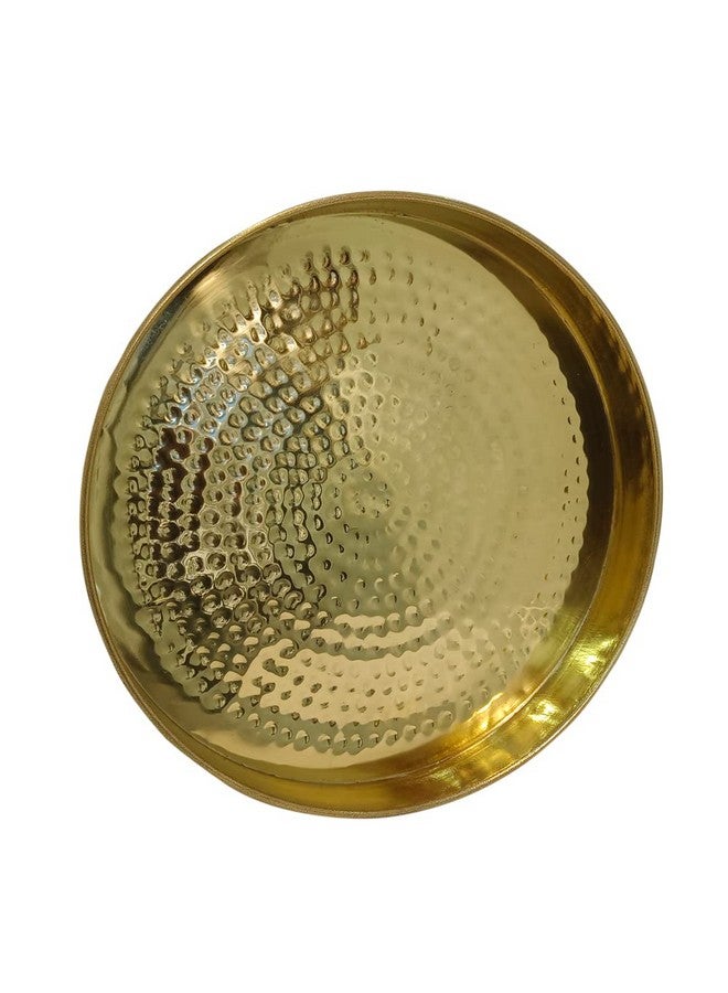BONA FIDE - Unit of signature metal exports Bona Fide Pure Brass thali,Pooja Plate11 inch bhojan Plate for Dinner,bhojan thali 11 inch Diameter Dinner Plate for Serving,Brass Plate Heavy Weight - Image 2