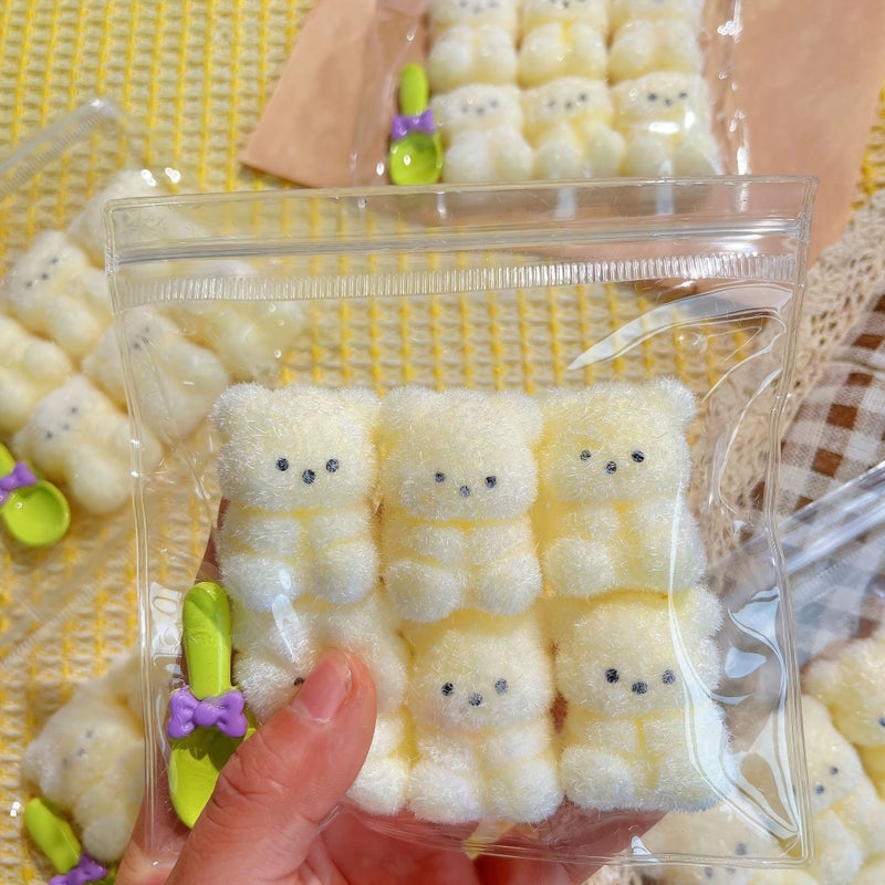 6pcs Creamy Teddy Bear Squeeze Toy Set Stress Relief Slow Rising Soft Gift - Image 4