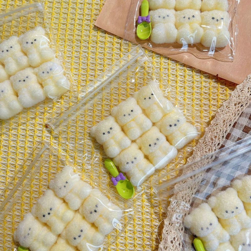 6pcs Creamy Teddy Bear Squeeze Toy Set Stress Relief Slow Rising Soft Gift - Image 5