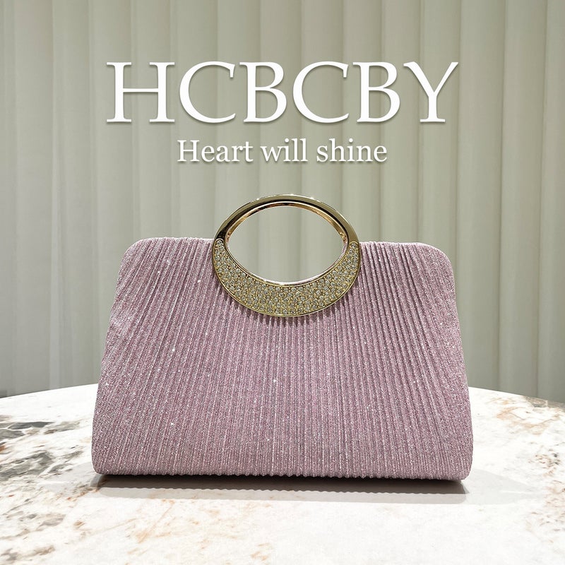 Mint Green Simple Glitter Striped Handbag Evening Bag Women'S Elegant Clutch - Image 5