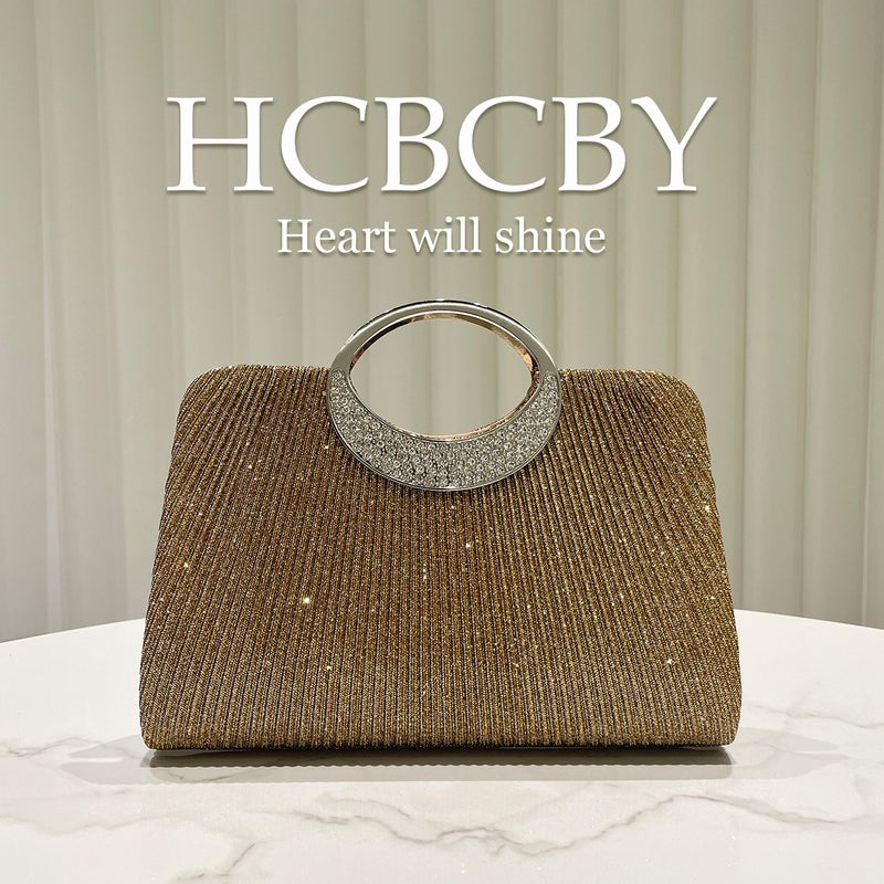 Mint Green Simple Glitter Striped Handbag Evening Bag Women'S Elegant Clutch - Image 3