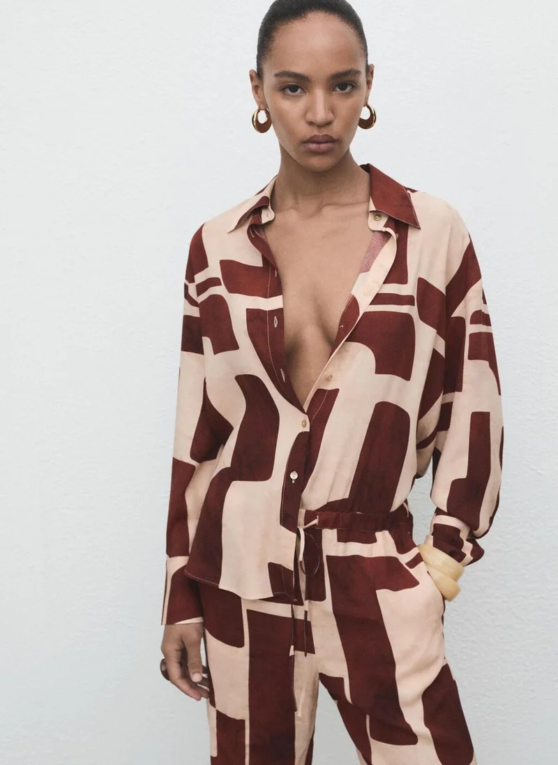 مانجو Geometric print shirt