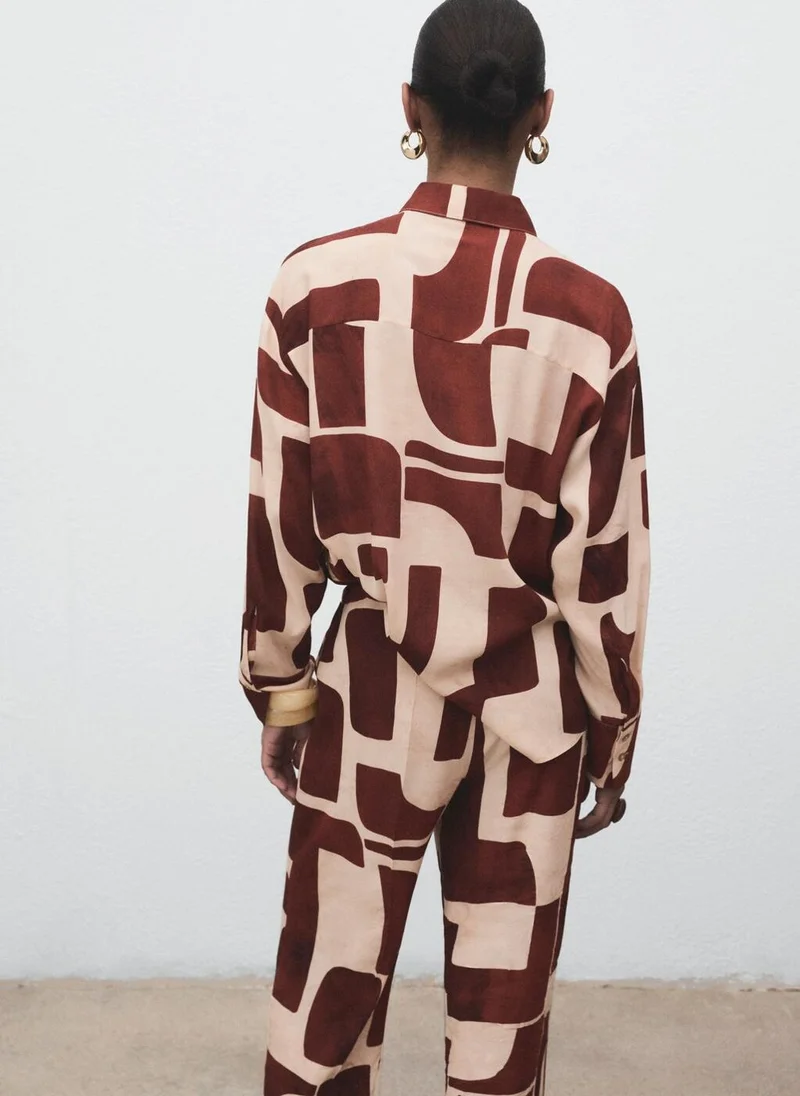 مانجو Geometric print shirt