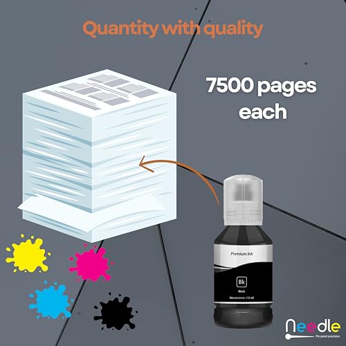 needle ; Pin point precision Needle 135gms 001/003 Compatible Refill Ink | Made in India | for Epson L3150 L3110 L3100 L3151 L3152 L1110 L3115 L3116 L3156 L4150 L6170 L4160 L5190 L6190 L6165 Printers (Black) - Image 5