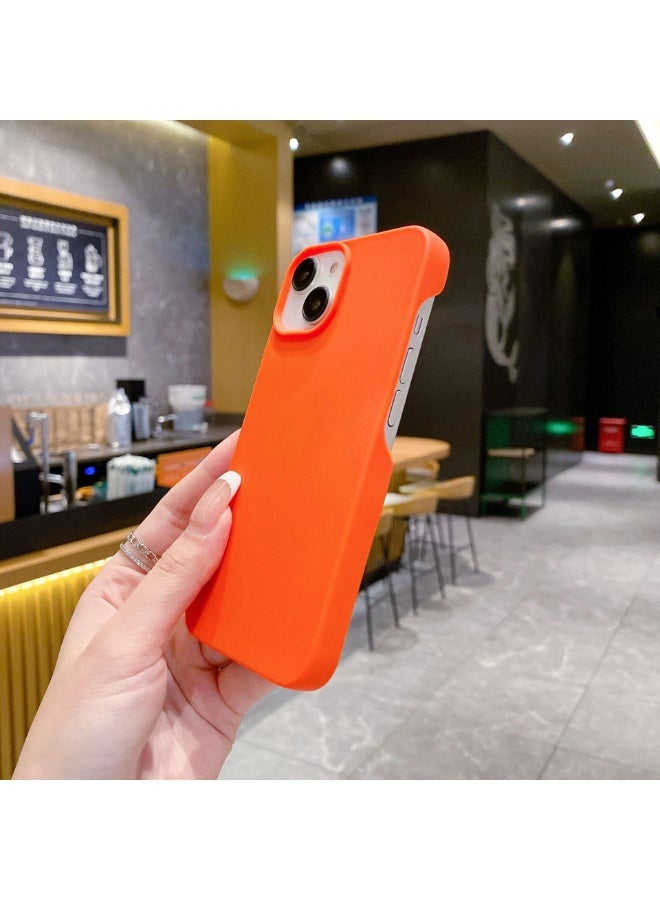 NIBEMINENT Solid Color Half Pack Matte Protective TPU Case Cover For iPhone 14 Plus, Orange - Image 2