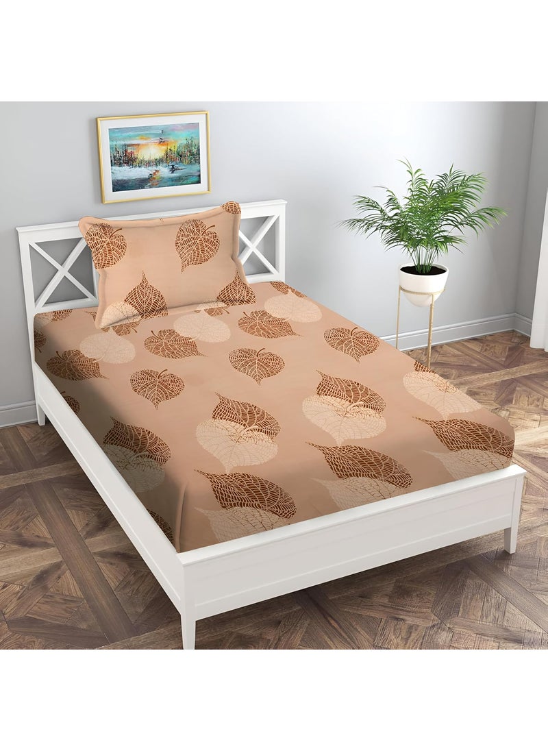 STARNSTYLE STARNSTYLE Polycotton 220 TC Floral Printed 1 Single Bedsheet with 1 Pillow Covers 90 x 60 Inches Ftuest 