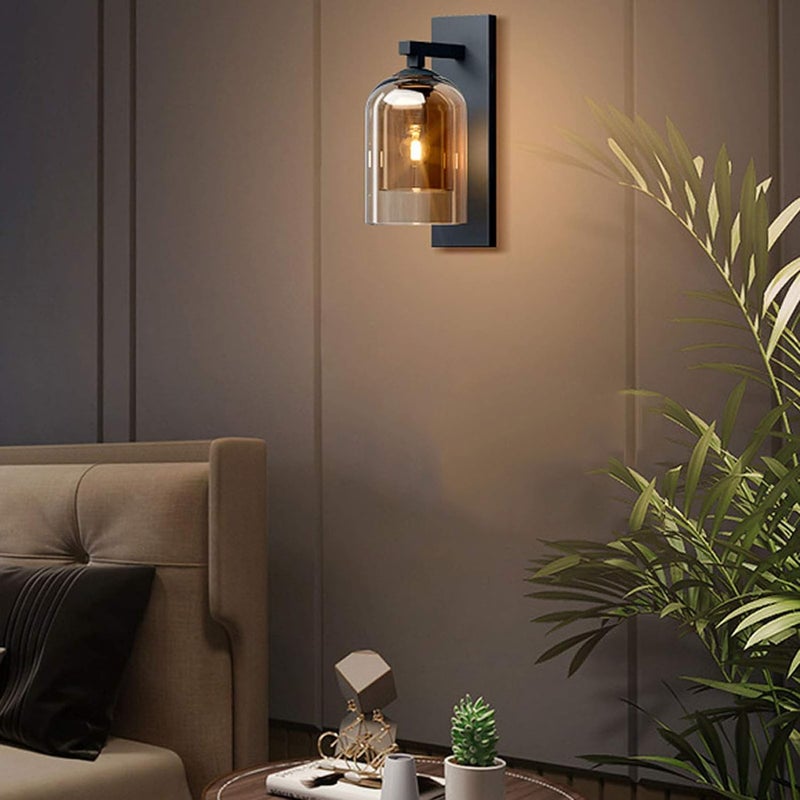 Harold Electricals Harold Electricals Modern Indoor Glass Wall Sconces Champagne Wall Light for Living Room Hall Dining Area Bedroom Corridor Restaurant Home Dcor Amber Lampshade Bulb Included  - Image 3