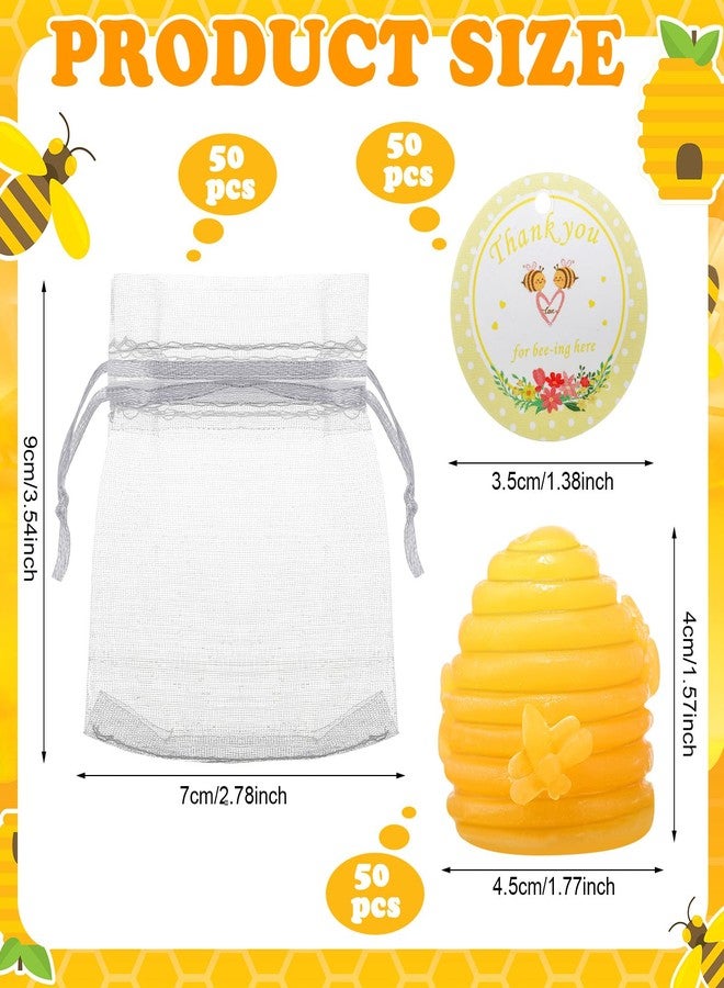 Sacubee 50 Sets Honeycomb Soap Baby Shower Favors, Handmade Bee Scented Soap Party Favors for Guests Baby Shower Favors Soaps with Organza Bags Thanks Tags Wedding Party Guests - Image 2