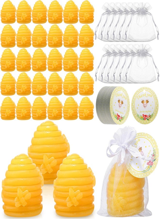 Sacubee 50 Sets Honeycomb Soap Baby Shower Favors, Handmade Bee Scented Soap Party Favors for Guests Baby Shower Favors Soaps with Organza Bags Thanks Tags Wedding Party Guests - Image 1