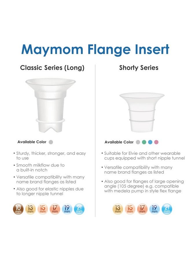 Maymom Flange Insert 13 Mm Compatible With Medelaspectramomcozy 24 Mm Shieldsflanges. Use With Medela Freestyle And Momcozy S9S11S12 To Reduce Nipple Tunnel Down To 13 Mm; 2Pc - Image 3