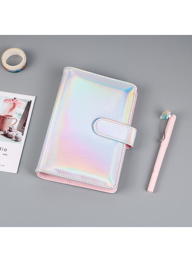 Dimension Stationery Korea Girl's Heart Macaron Loose-leaf Notebook Pu Hand Account Book Notebook Hand Account Book Travel Book - Image 1