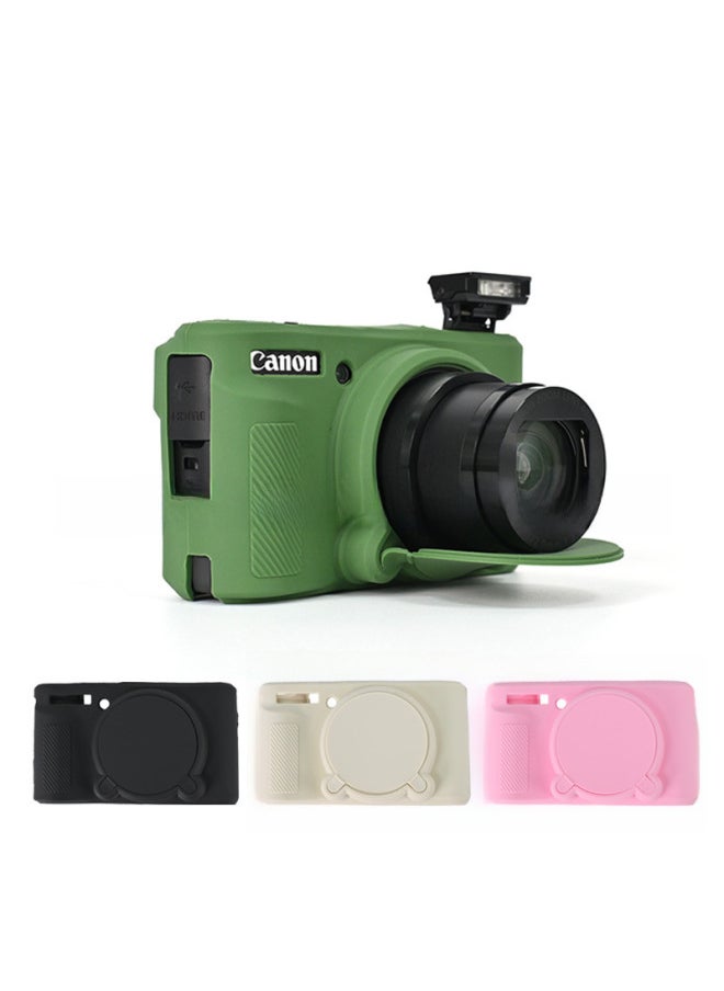 ماركة غير محددة مناسبة لحقيبة كاميرا Canon SX740 SX730 حافظة من السيليكون حافظة واقية للتصوير الفوتوغرافي حقيبة سيليكون-اللون: أسود  - Image 2