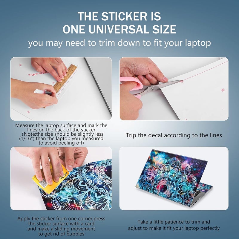 ICOLOR Laptop Skin Sticker Decal 12 13 13.3 14 15 15.4 15.6 inch Personalized Universal Notebook Vinyl Skin Stickers Cover Art Decal Computer Protector (Colorful) - Image 2