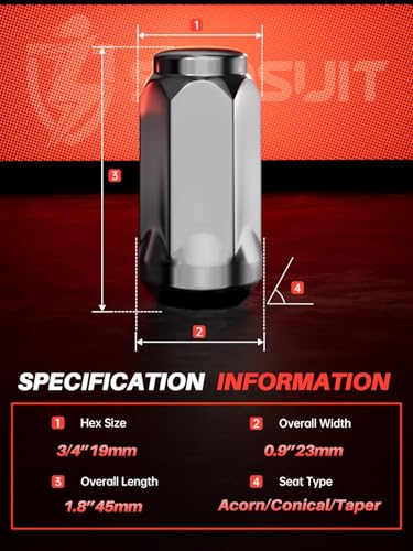 Sposuit M14x15 Lug Nuts Replacement for Jeep Chevrolet Ford GMC Closed End Chrome Lug Nut24 Pcs - Image 3